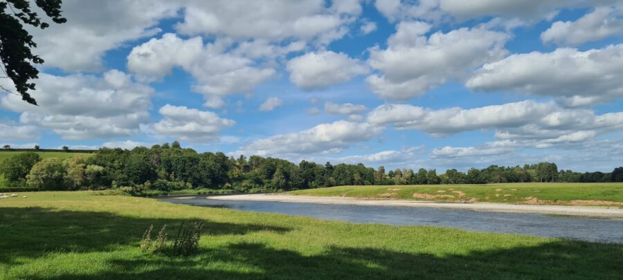 Walking along the banks of the River Tweed