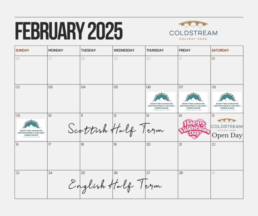 Take a peak at the first half of 2025 Coldstream Holiday Park